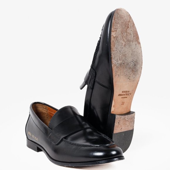 Woman by Common Projects Black Leather Loafers - Picture 4 of 9